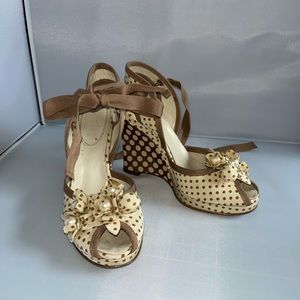 Polka Dot Wedge Espadrille
